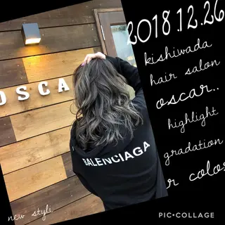 セミロング カラー ヘアサロンオスカー 岸和田蛸地蔵店のヘアスタイル