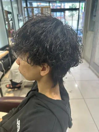 ショート パーマ 髪質改善× ハイライト溝江のヘアスタイル