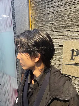 セミロング パーマ メンズ ヒロ銀座　プレミアムバーバー目黒店所属・ほり たつみのヘアスタイル