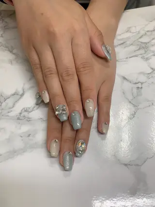 ネイル はな💎ネイル ワンホン、長さ出しのネイルデザイン