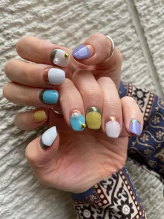 ロング カラー ヘアアレンジ キッズ ネイル マツエク・マツパ アイブロウ 福田 加奈のネイルデザイン