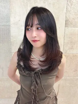 セミロング sakura/韓国 ガーリー/ワンホンのヘアスタイル