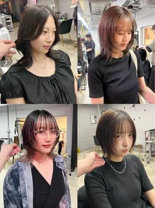 ミディアム col sapporo所属・ui/透明感カラー /顔まわり🩷のヘアスタイル