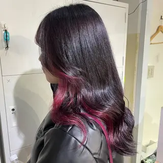 セミロング ふかたさや🌟 艶感カラー🌟のヘアスタイル