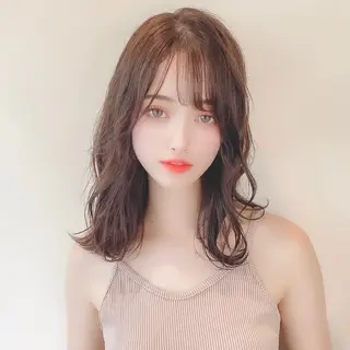 ミディアム ボブ韓国風レイヤー 髪質改善/畠中ケントのヘアスタイル
