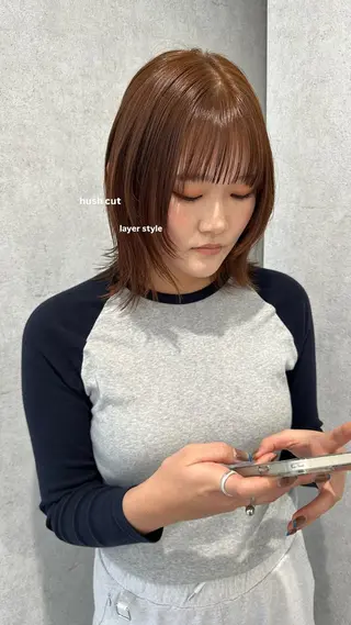 ミディアム カラー v-lab studio所属・韓国レイヤーカット/ 艶カラー/ noaのヘアスタイル