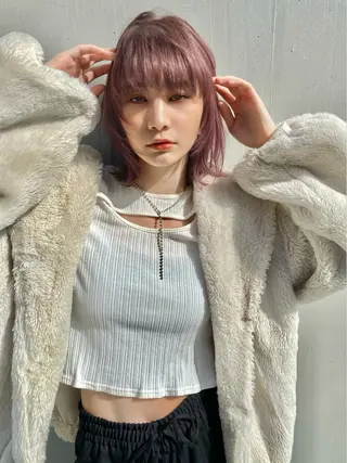 ミディアム カラー 似合わせカラーパーマ 🌿kitin米川のヘアスタイル