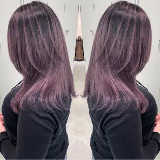 セミロング カラー 奥山義進/ハイトーン /バレイヤージュのヘアスタイル