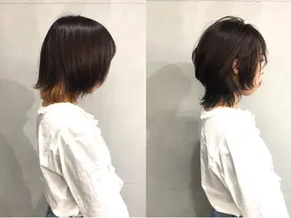 ミディアム カラー ボブ/ショート/ 白髪染め/メンズ葛西のヘアスタイル