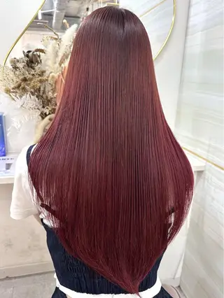 ロング カラー みらい🖤ブリーチ 縮毛矯正モデル募集のヘアスタイル