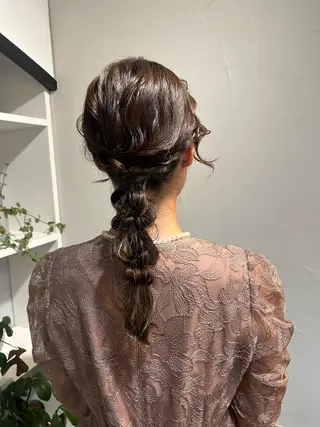 ミディアム ヘアアレンジ アレンジ/新宿 透明感カラー/ヤノのヘアスタイル