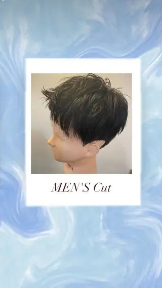 ショート メンズ 韓国風ﾊﾟｰﾏ❁﻿ fu-ka❁艶ｶﾗｰのヘアスタイル