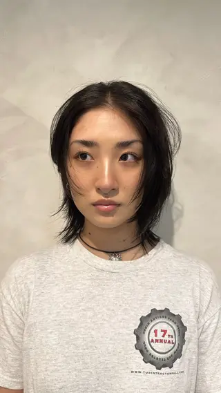 ミディアム Aust hair Stella新宿所属・Yuki☺︎パーマ レイヤーカットウルフのヘアスタイル