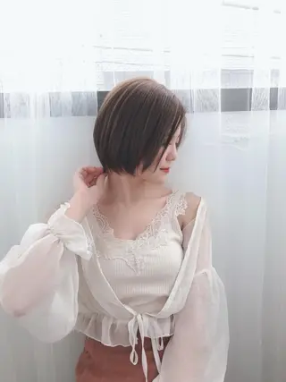 ショート カラー パーマ ヘアアレンジ 美髪矯正 Rioのヘアスタイル