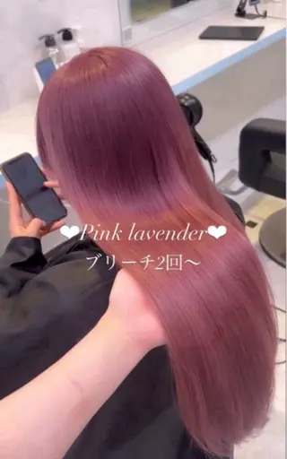 ロング カラー 🎀愛されピンク ラベンダー💜ゆいのヘアスタイル