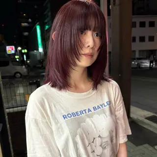 ミディアム 舟橋耀/ブリーチカラ ー/レイヤーカットのヘアスタイル