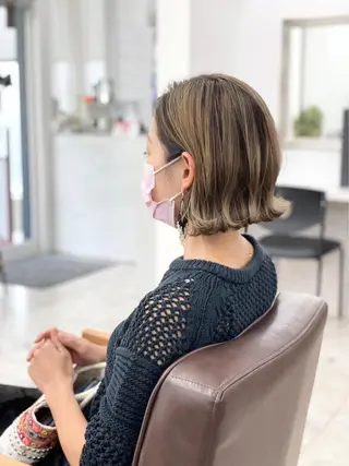 ミディアム カラー ヘアアレンジ メンズパーマ 特化中澤のヘアスタイル