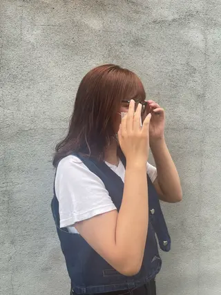 ミディアム カラー 顔周りカット 🎀サヤカ🎀のヘアスタイル