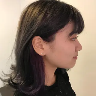 ミディアム カラー 長谷川 誠志のヘアスタイル