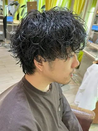 パーマ メンズ 坂口 月陽のヘアスタイル