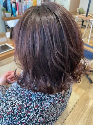 ミディアム カラー ボブカット 佐々木 祐太のヘアスタイル