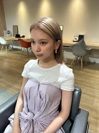 ショート カラー 美髪・シールエクステ ホソタニリョウコのヘアスタイル