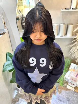 ロング カラー 韓国ヘア🇰🇷/ 顔まわり/松田光里のヘアスタイル