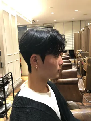 ロング パーマ 韓国メンズヘア シンユウのヘアスタイル