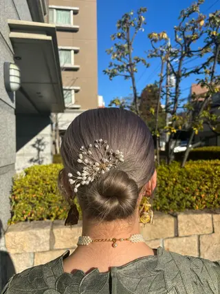 ミディアム ヘアアレンジ ハイトーン/アレンジ 🎀アオイ🎀のヘアスタイル