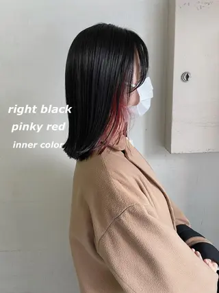 セミロング カラー 切りっぱなしボブ ソノキユウカのヘアスタイル