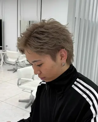 ショート カラー パーマ メンズ Ace men's salon 岡崎店所属・水谷 璃温のヘアスタイル