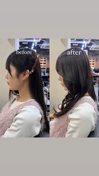 ロング ブリーチなしカラー /ベージュカラーのヘアスタイル