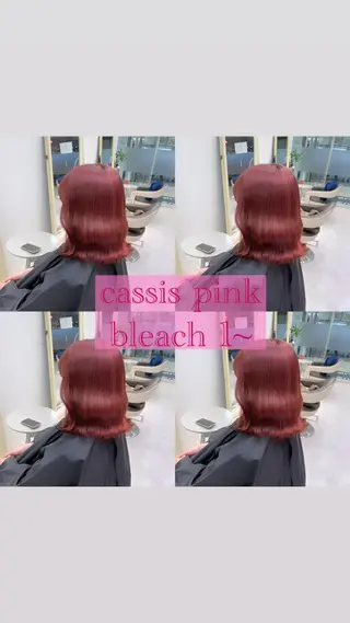 ミディアム カラー ピンクカラー🎀/ ミルクティー🍼花音のヘアスタイル