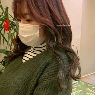 ロング カラー an.nico所属・レイヤー/透明感艶 カラー丸山ななほのヘアスタイル