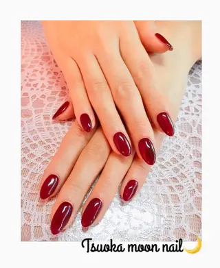 ロング 🌙都岡 ムーンネイルのネイルデザイン