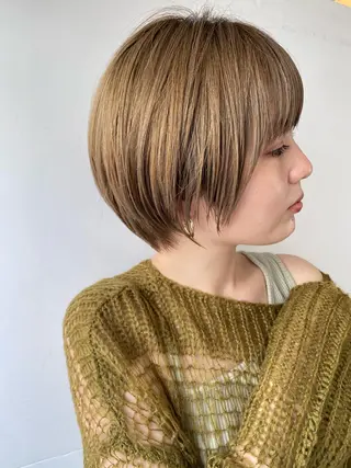 ショート カラー 顔まわりカラー特化 赤津百合絵のヘアスタイル