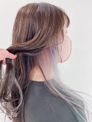 ロング カラー 新宿/小顔レイヤー/ 顔まわり/西慶太朗のヘアスタイル