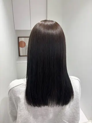 セミロング リン🔔ボブ cut ベージュカラー🤎のヘアスタイル