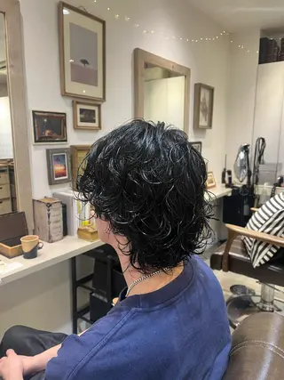 ミディアム カラー パーマ メンズ Lamp所属・🌀メンズパーマ🌀 🐏丸山祐宇🐏のヘアスタイル