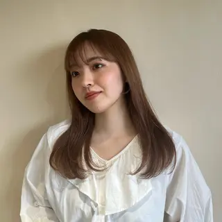 セミロング 塩川ももこ/ 縮毛矯正/ヘアセットのヘアスタイル