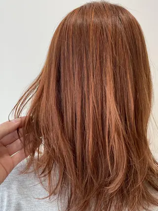 カラー ミディアム ボブ🍊暖色カラー 浅草【Bob美容師】のヘアスタイル