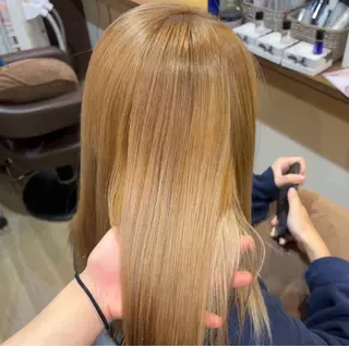 セミロング 🎀ハイトーン/ 艶カラー/夕月🎀のヘアスタイル