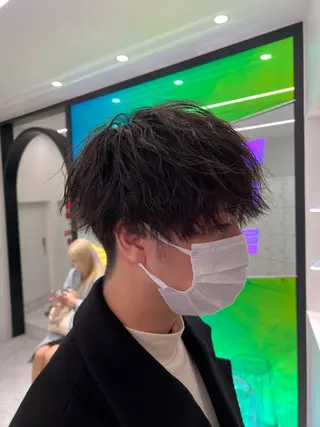 ショート パーマ ヘアアレンジ メンズ リピート率100% 丁寧な接客しますのヘアスタイル