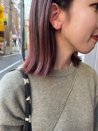 ミディアム カラー さの あやねのヘアスタイル