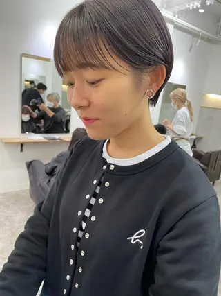 ショート カラー パーマ/透明感カラー /ボブ/吉田一生のヘアスタイル