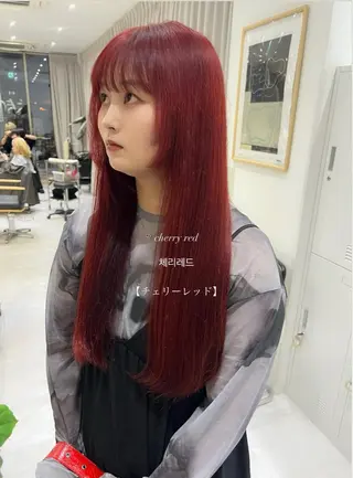 ロング カラー 韓国🇰🇷レイヤー 映える顔周り🩷のヘアスタイル