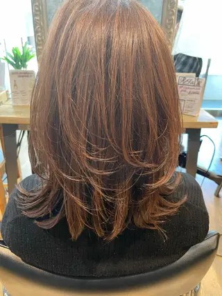 セミロング カラー ✨シルクストレート✨ 美髪髪質改善Yukiのヘアスタイル