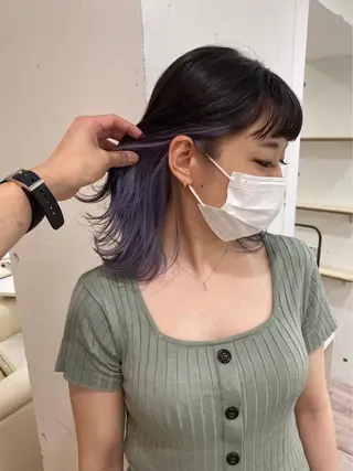 ミディアム カラー カラーが上手い 辻悠月のヘアスタイル