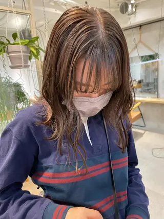 ミディアム カラー ヘアアレンジ 小顔レイヤー×コンパ クトボブ/林隆平のヘアスタイル