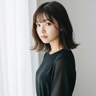 ミディアム 野中 麻衣のヘアスタイル